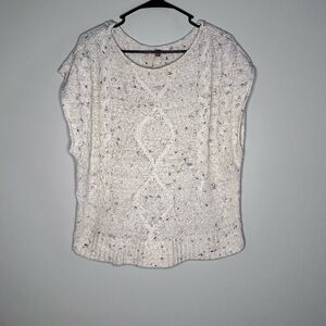 Pilcro Anthropologie Cream Knit Sweater with Multicolor Speckles